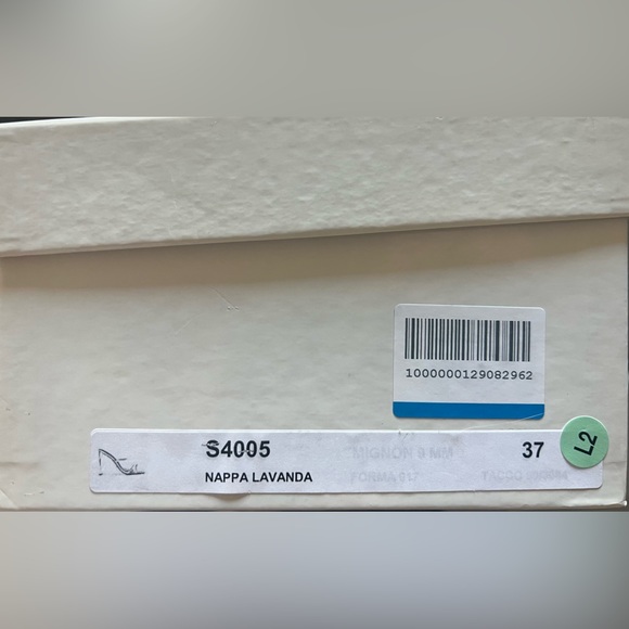 New in box LUCA VALENTINI Lilac Leather Heels Mules Sandals 7 37 Barbiecore - Picture 5 of 12